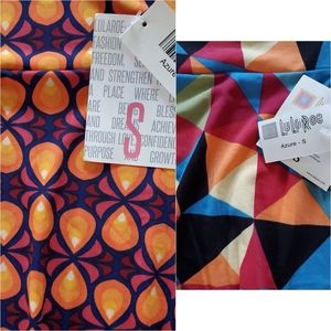 LuLaRoe Azure Skirt Lot (2 skirts)sz S. NWT. Polyester knit Halloween Candy corn